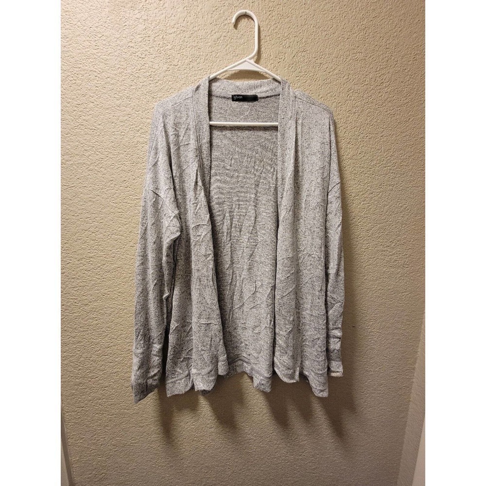 Gibson Gray Open Front Cardigan, Tight Knit Size Medium